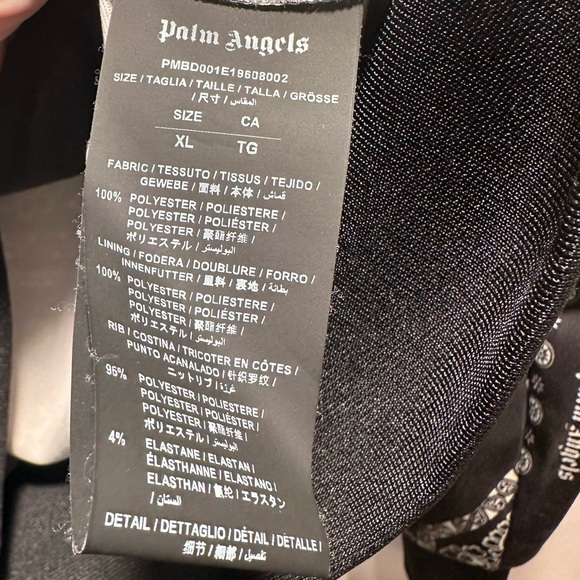 Palm Angels Bandana Track Jacket Zip Up Maroon & Red, Striped Sleeves XL Unisex - Picture 8 of 16